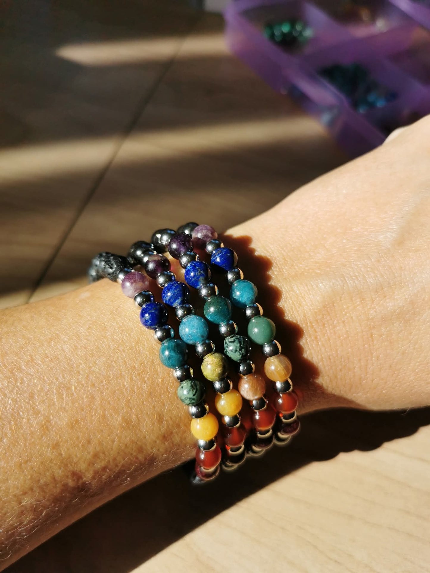 Bracelet 7 chakras pierres naturelles
