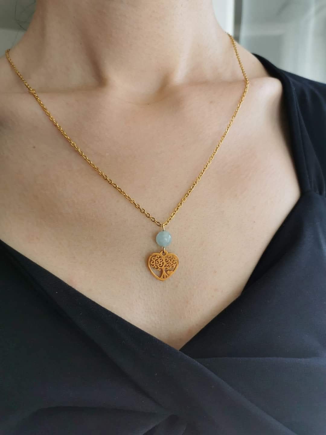 Collier Cœur de Vie en pierres naturelles