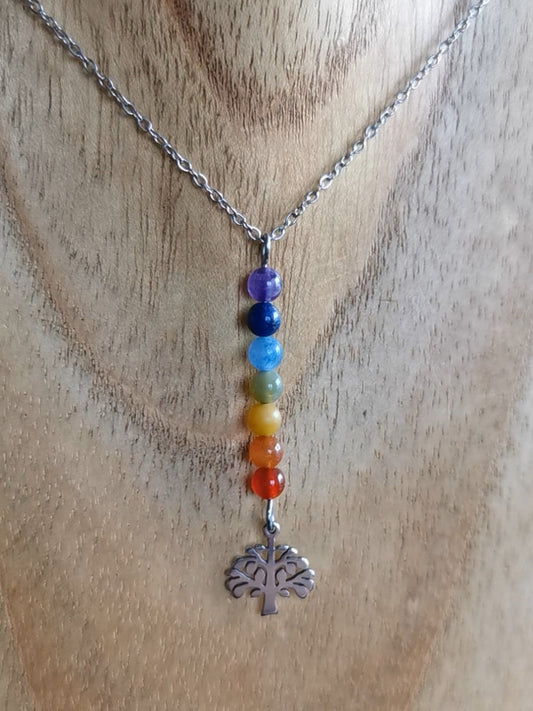 Collier 7 chakras - pierres naturelles