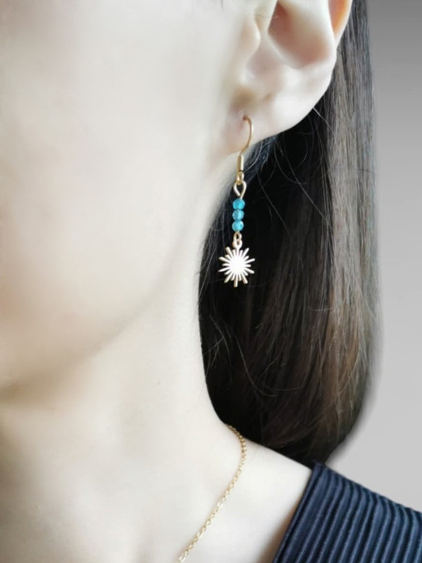 Boucles d'oreilles Soleil Éternel en pierres naturelles