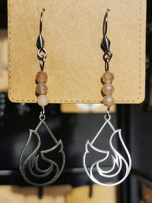 Boucles d'oreilles Gouttes Renard en pierres naturelles