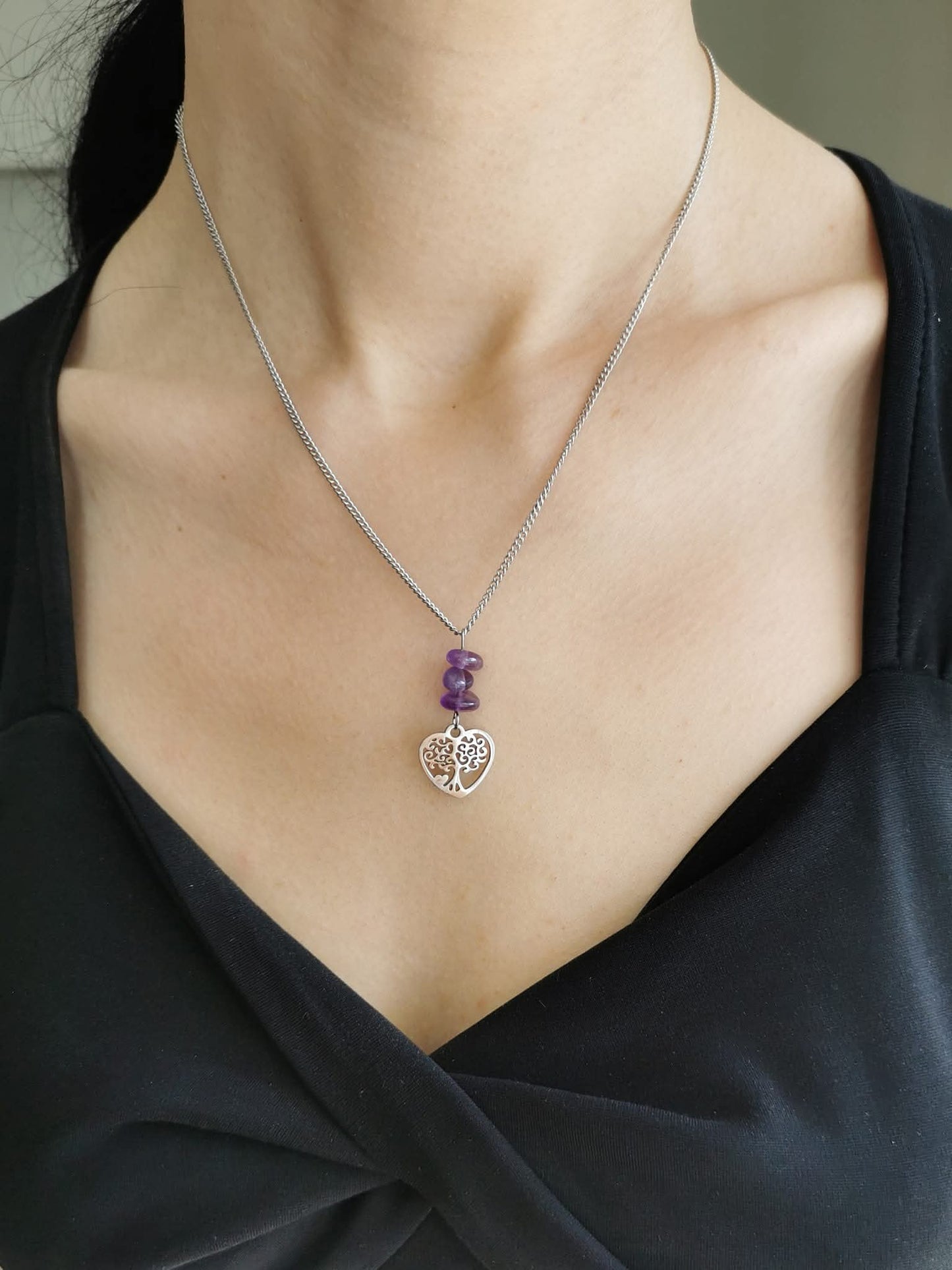 Collier Cœur de Vie en pierres naturelles