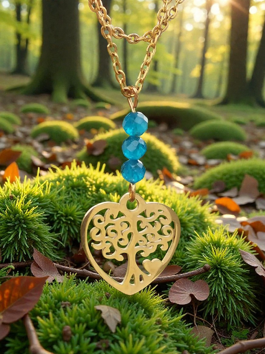 Collier Cœur de Vie en pierres naturelles