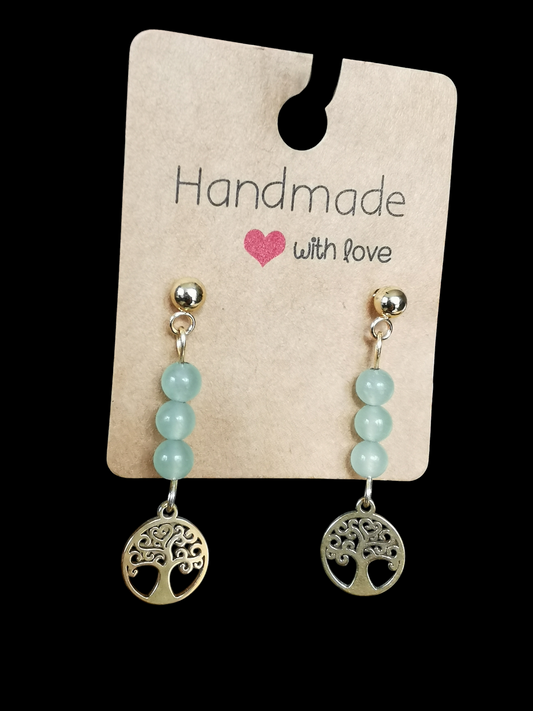 Boucles d'oreilles Arbre de Vie rond