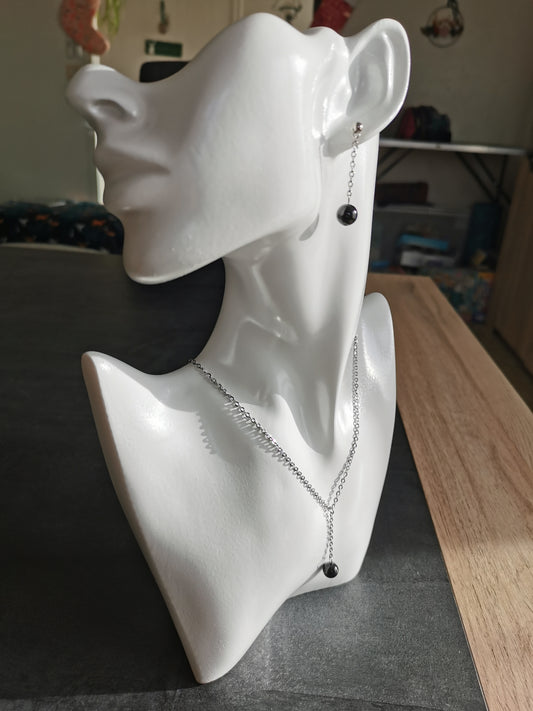 Parure Venus - Collier et Boucles d'oreilles- Pierre naturelle