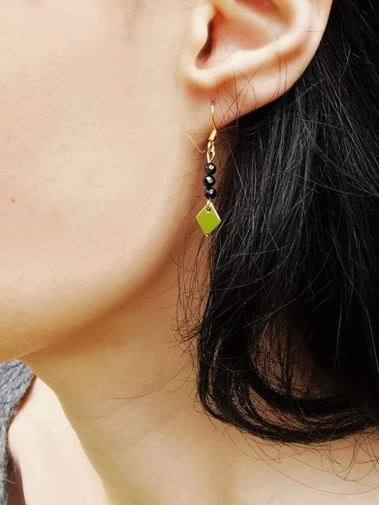 Boucles d'oreilles Losange en améthyste