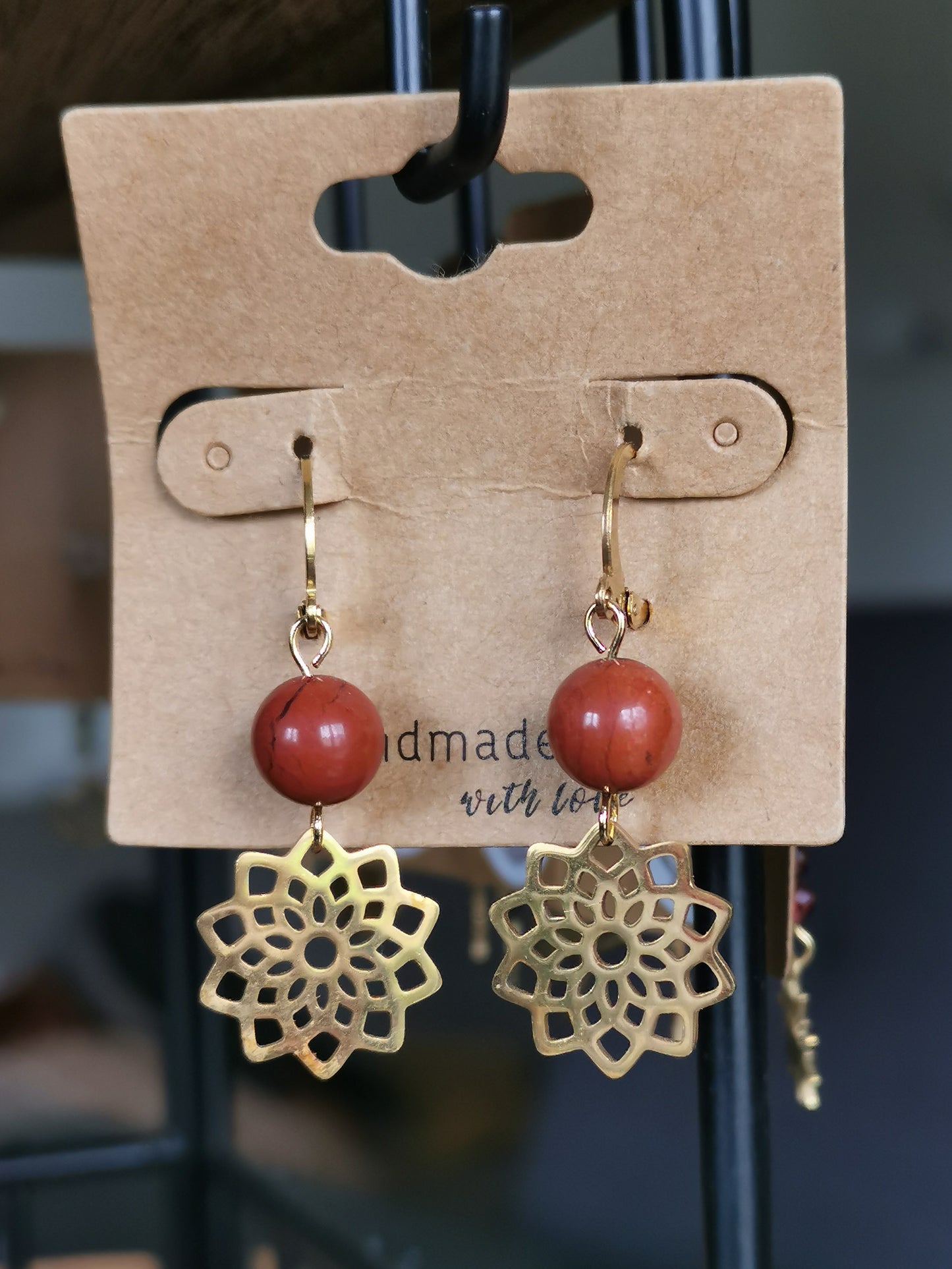 Boucles d'oreilles Fleur de Vie en pierre naturelles