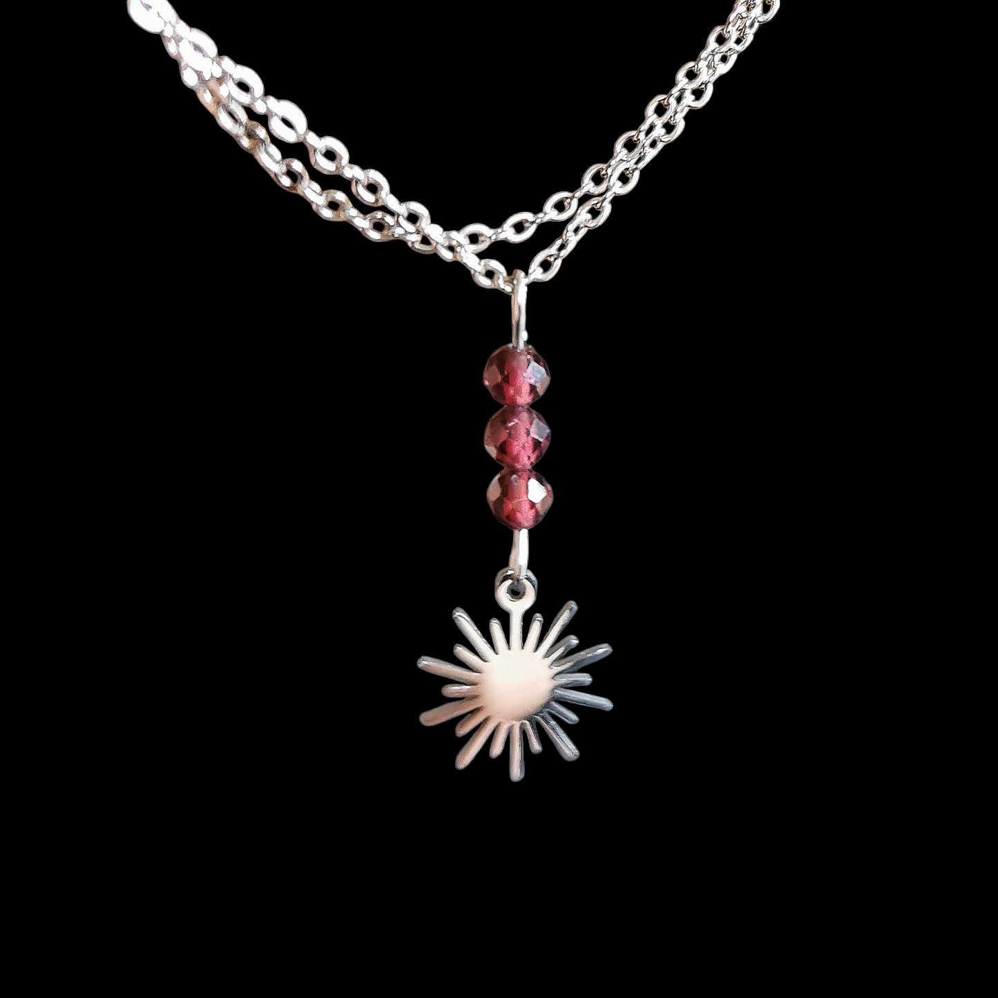 Collier Soleil Éternel en pierres naturelles